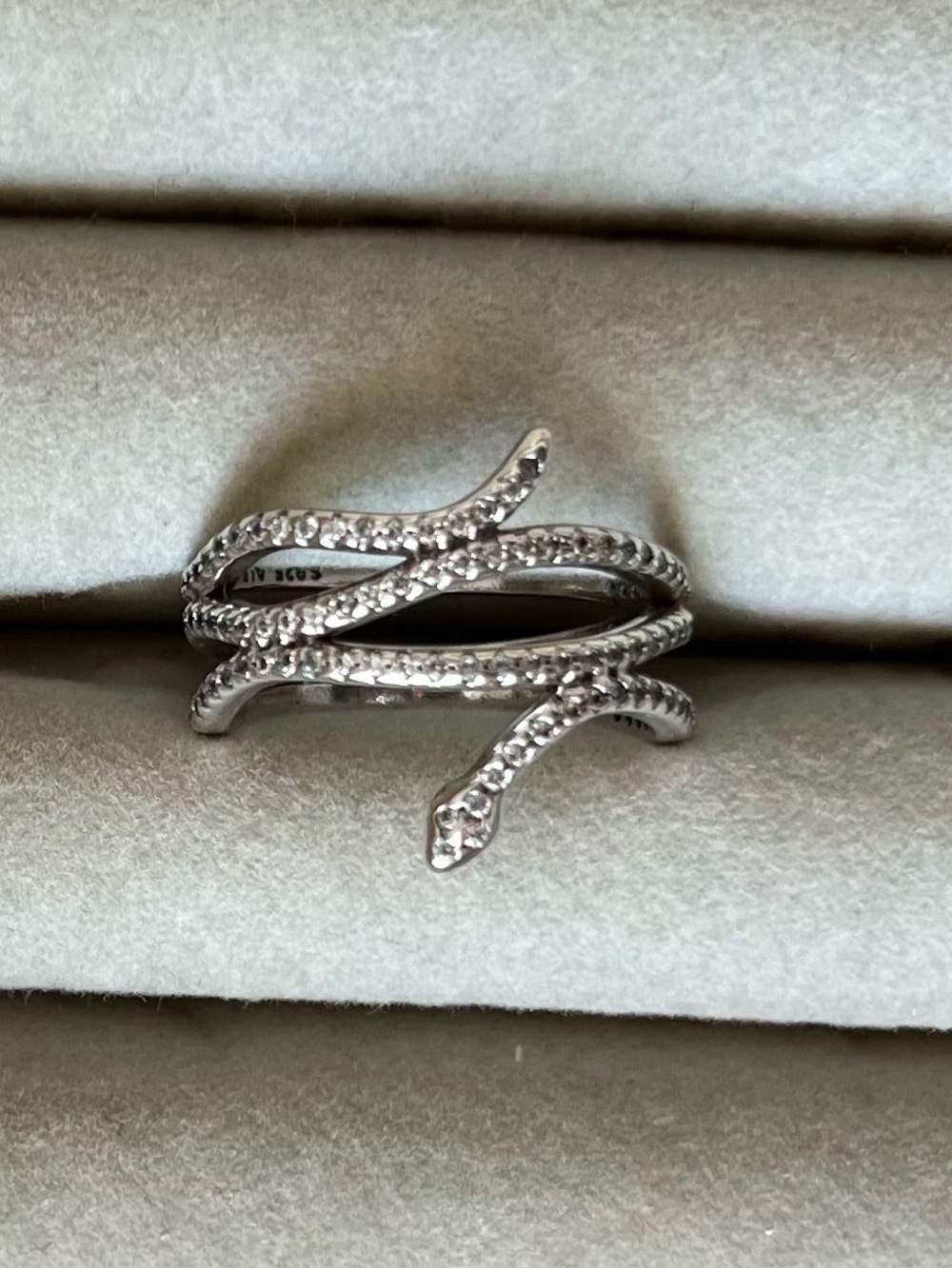 Pandora Silver Snake Wrap Ring